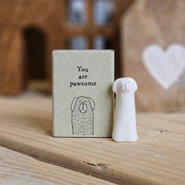 Matchbox Tall Dog 'You Are Pawsome' Home Decorations Homeware Gifts Sentiment Keepsake Gift Porcelain Gift Matchbox Dog Pawsome