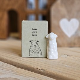Matchbox Tall Sheep 'Love Ewe Lots' Home Decorations Homeware Gifts Sentiment Keepsake Gift Porcelain Gift Matchbox Tall Sheep Love Ewe