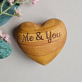 'Me & You' Engraved Wooden Heart