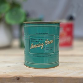 Medium Storage Tin - Morning Brew Home Accessories Quirky Metal Storage Tins New Home Gifts Birthday Gifts Father's Day Mother's Day