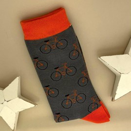 Men's Bamboo Bike Socks in Grey Men's socks father's day socks bamboo socks bike socks grey one size