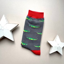 Men's Bamboo Crocodiles Socks in Grey Men's socks father's day socks bamboo crocodiles grey green red one size