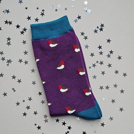 Men's Christmas Socks Xmas Festive Socks Mr Sparrow Bamboo Socks Clothing Robins Birds