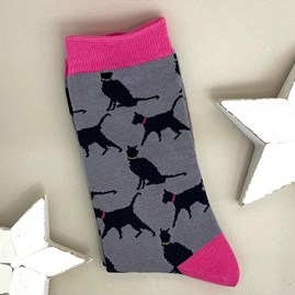 Men's Bamboo Lucky Cat Socks In Grey Men's socks father's day socks bamboo socks lucky cat grey one size