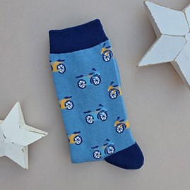 Men's Bamboo Motorbikes Socks in Denim Blue Men's Breathable Quirky Novelty Bamboo Socks Father's Day Gifts Birthday Gifts Motorbike Socks