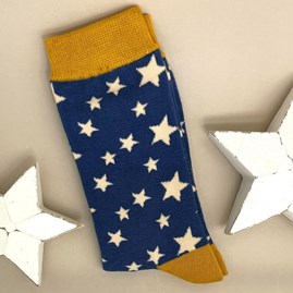 Men's socks father's day socks bamboo socks stars sock navy one size