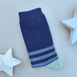 Men's socks father's day socks bamboo socks tonal stripe blue one size