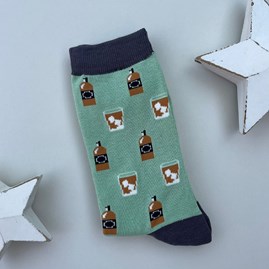 Men's Bamboo Whisky Socks in Mint Men's socks father's day socks bamboo socks whisky mint one size