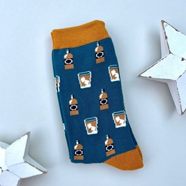 Men's Bamboo Whisky Socks in Teal Men's socks father's day socks bamboo socks whisky teal one size