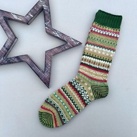 Men's Fairisle Socks in Green