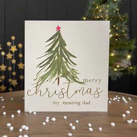 'Merry Christmas Amazing Dad' Christmas Card 'Merry Christmas Amazing Dad' Christmas Card
