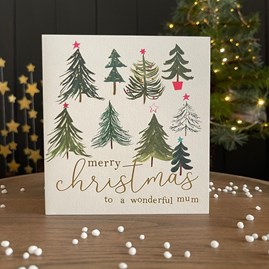 'Merry Christmas Wonderful Mum' Christmas Card 'Merry Christmas Wonderful Mum' Christmas Card