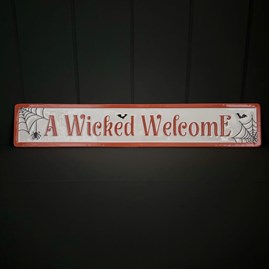 Metal 'A Wicked Welcome' Halloween Sign Halloween Gifts Novelty Gifts Home Decoration Gifts Novelty Signs