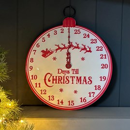 Metal 'Days Till Christmas' Countdown Clock Christmas Gifts Christmas Decorations Festive Homeware Metal Advent Countdown Clock