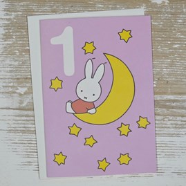 Miffy Age 1 Pink Birthday Card Miffy Age 1 Pink Birthday Card