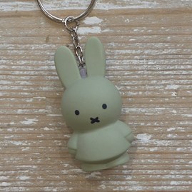 Classic Dutch Toy Miffy Keyring in Eucalyptus Green PVC Key Ring Bag Charm