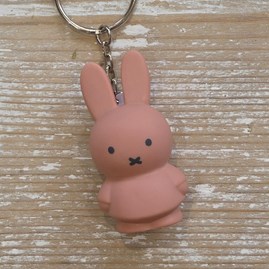 Classic Dutch Toy Miffy Keyring in Powder Pink PVC Key Ring Bag Charm
