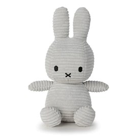 Miffy Sitting Corduroy Soft Grey - 23cm