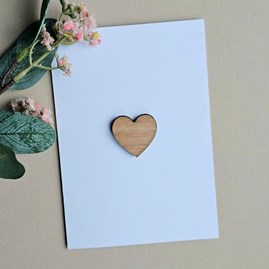 Mini Wooden Heart Token and Card Wooden Sentiment Token Wooden Keepsake Gift Sentiment Gifts Sentiment Greetings Card Valentine Gifts
