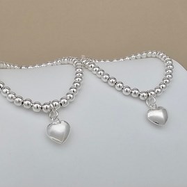 Mother Daughter Gifts Birthday Gifts Christmas Gifts Silver Plated Beaded Bracelet Charm Jewellery