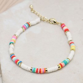 Multicolour Extendable Fimo Bead Bracelet