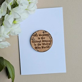 'Mummy, Bestest In World' Wooden Token and Card Mother's Day Wooden Sentiment Token Wooden Keepsake Gift Sentiment Gifts Sentiment Greetings Card