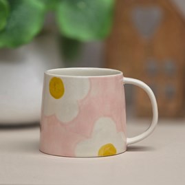 Caroline Gardner Ceramic Porcelain Mug Cup Drinkware Tableware Mustard Flower Pink Mug