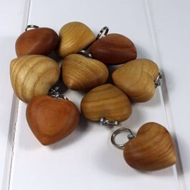 Wooden Heart Keyring