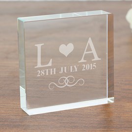 Personalised Wedding Monogram Message Block