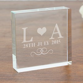 Personalised Wedding Monogram Message Block Personalised Wedding Monogram Message Block
