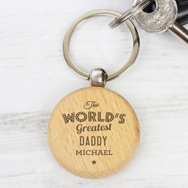 Personalised 'The World's Greatest' Wooden Keyring Personalised 'The World's Greatest' Wooden Keyring