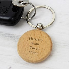Personalised Solid Beech Wood Keyring Personalised Solid Beech Wood Keyring