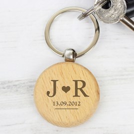 Personalised 'Our Initials' Wooden Keyring Personalised 'Our Initials' Wooden Keyring