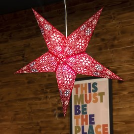Paper Star Light - Firework Red Handmade Ambient Lighting Hanging Paper Star Decoration Christmas Decoration Home Accessories