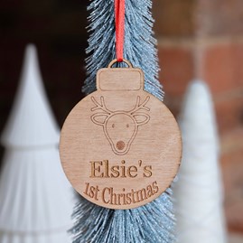 Wooden Christmas Decorations Festive Hanging Decorations Baby's First Christmas Decoration