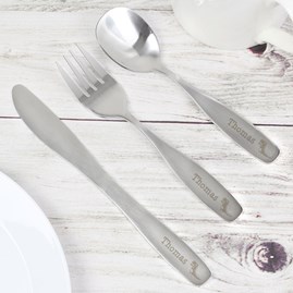 Personalised 3 Piece Dinosaur Cutlery Set personalised christening gift for girls personalised christening gift for boys