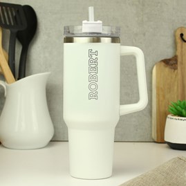 Personalised 40oz White Travel Cup Personalised 40oz White Travel Cup