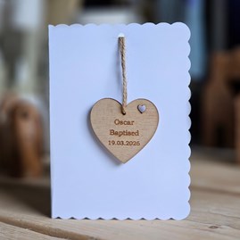 Personalised Baptism Hanging Heart Decoration Card Baptism gifts for girls Baptism gifts for boys Personalised Baptism gifts Personalised Baptism cards