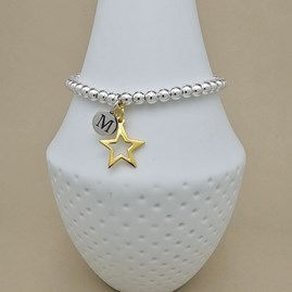 Personalised Bead Bracelet with Gold Plated Star Personalised Bead Bracelet with Gold Plated Star