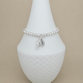 Personalised Beaded Bracelet with Seahorse Charm Personalised Beaded Bracelet with Seahorse Charm