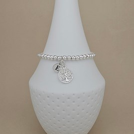 Personalised Beaded Bracelet with Tree Of Life Charm Personalised Beaded Bracelet with Tree Of Life Charm
