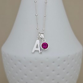 Personalised Birthstone Ball Chain Necklace Personalised Birthstone Ball Chain Necklace