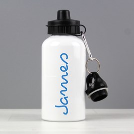 Personalised Blue Name Water Bottle