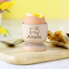 Personalised Bunny Wooden Egg Cup Gifts For Easter Wooden Bunny Egg Cup Gifts For Children Christening Gifts First Holy Communion Gift