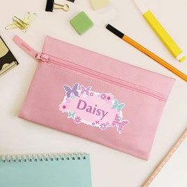 Personalised Butterfly Pencil Case in Pink