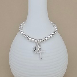 Personalised Children's Baptism Bracelet Baptism jewellery baptism gifts for girls bracelet baptism gift sterling silver cross letter