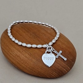 Personalised Children's Confirmation Cross Bracelet Confirmation jewellery Confirmation gifts for girls silver cross heart engrave personalise