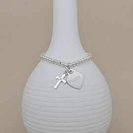 Personalised Child's Baptism Cross Skinny Bracelet Baptism jewellery baptism bracelet baptism gift silver cross personalise engrave