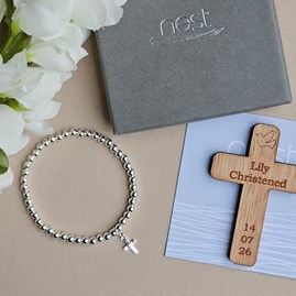 Personalised Christening Cross Charm Bracelet and Token Christening jewellery christening gifts for girls sentiment gifts keepsake gifts
