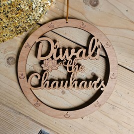Personalised 'Diwali at the' Large Hanging Door Sign Personalised Diwali Gifts Diwali Celebration Gifts Sentiment Gifts Home Decoration Gifts